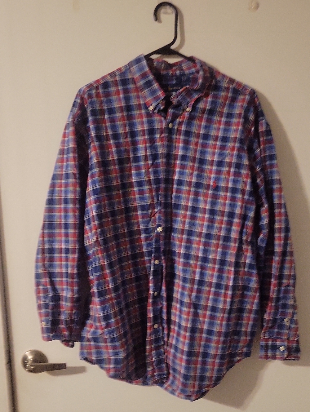 Ralph Lauren Blue and Red Plaid Button-Down Shirt
